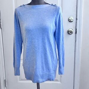 LOFT Light Heather Blue Crewneck Sweater